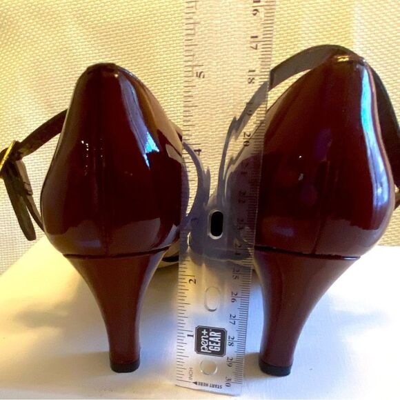 Anyi Lu red patent leather detachable strap Mary Jane pumps made in Italy 38.5 - Picture 7 of 10